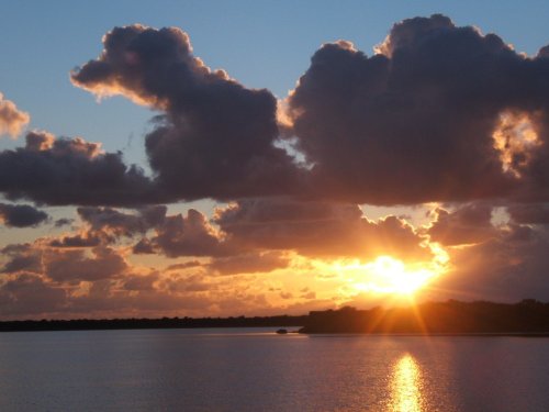 Sunset at Hodbarrow reserve near Millom, former iron working area.