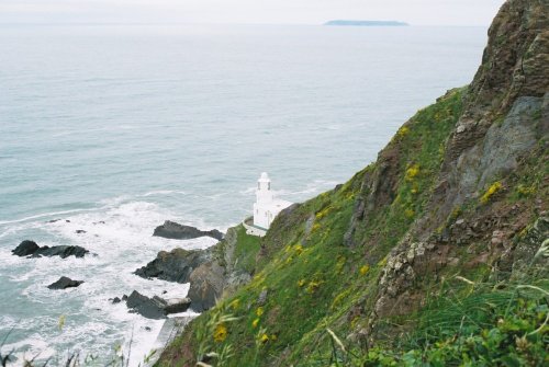 Hartland Point, Devon, with Lundy Island in the distance (May 06)