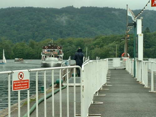 One of the ferrys comming into the harbour at Bowness