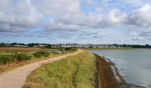 Sea Wall heading towards Yacht Haven, Lymington, Hampshire