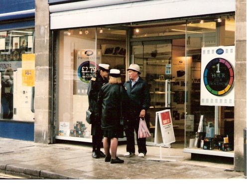 Henley on Thames. My uncle talking to some on the people in Henley