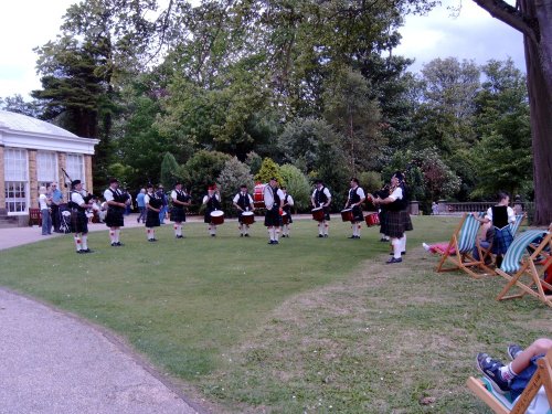 City of Bradford Pipe Band and Dancers at Sewerby Hall, North Yorkshire. July 9th 2006