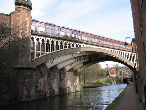 Rochdale Canal in Manchester looking towards Deansgate.