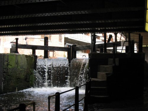 The Middle lock between Oxford Road and Deansgate on the Rochdale Canal in Manchester.