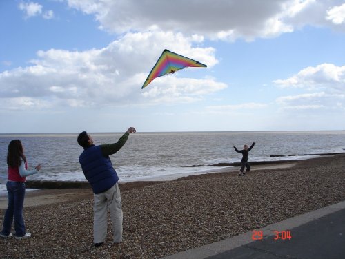 Felixstowe, Suffolk.
Kite Flying at beach...