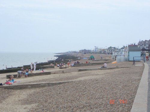 Summer days at beach, in Felixstowe, Suffolk