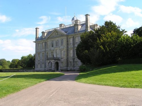 Kingston Lacy in Dorset. The front entrance of the house.