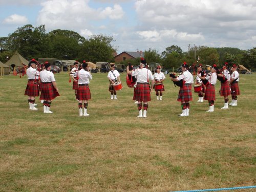 A WW2 Event at Rawcliffe Hall, Out Rawcliffe, Lancashire.,(The City Of Preston Pipe Band),.