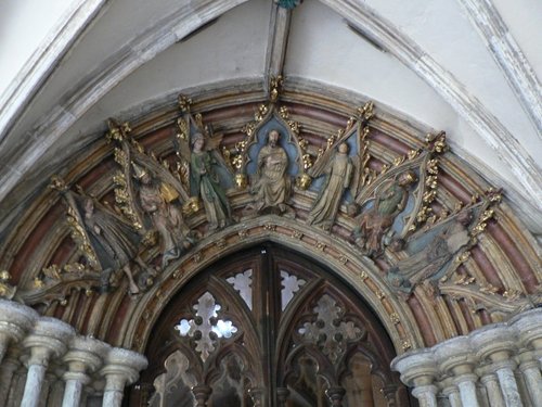 Carvings above The Prior's door at Norwich Cathedral.