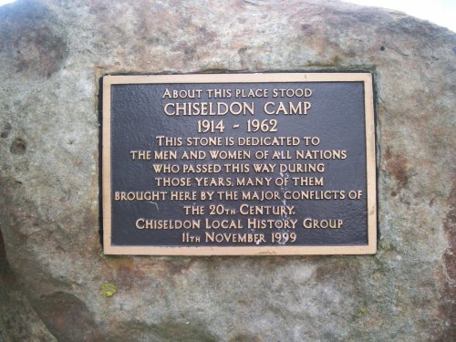 Plaque commemorating the former military camp near Chiseldon, Wiltshire