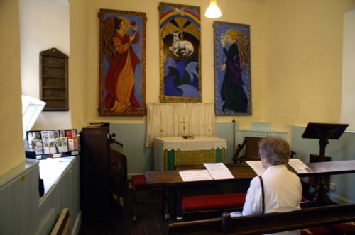 Inside St Peter's Chapel, Clovelly. Devon. July 2006