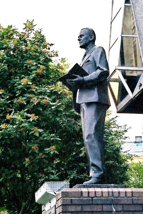 Statue of R Mitchell, Spitfire Designer, Stoke-on-Trent Staffordshire