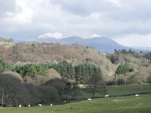 Moelwyn Mawr and Moelwyn Bach, seen from Porthmadog.