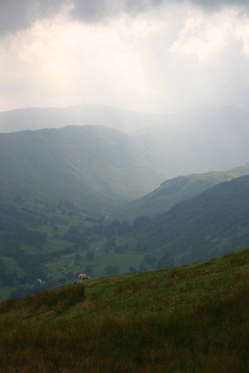 Looking towards Helvellyn from Round How, Ullswater, Lake District
