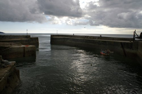 Charlestown Harbour, St Austell, Cornwall. September 2006. Just before a heavy downpour.