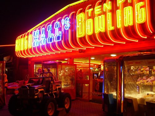 one of many arcades on sea lane, Ingoldmells, Lincolnshire.