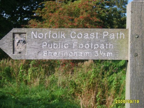 The Norfolk Coastal Path passes through East Runton, Norfolk