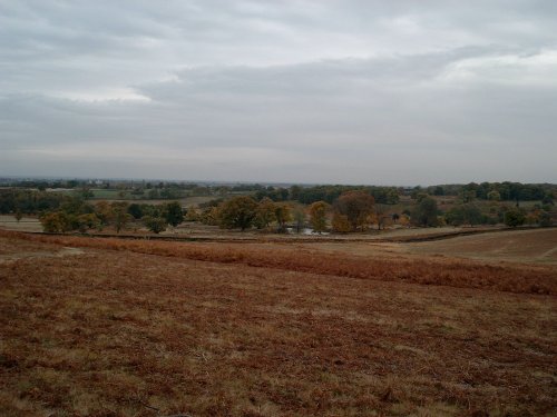 Looking down on Bradgate ruins lake