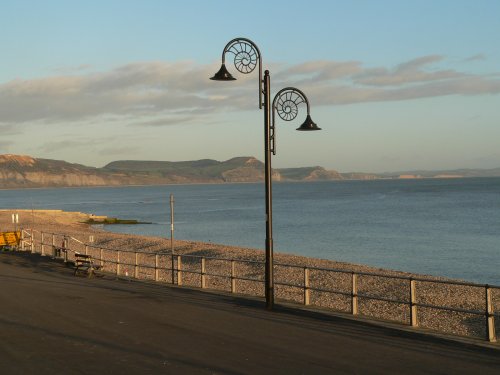 View of the Golden Cap from Lyme Regis, Dorset.