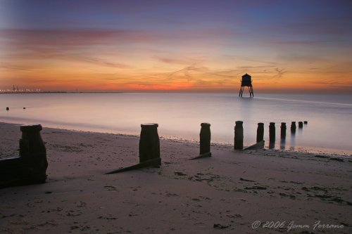Dovercourt lighthouse at dawn, Essex.