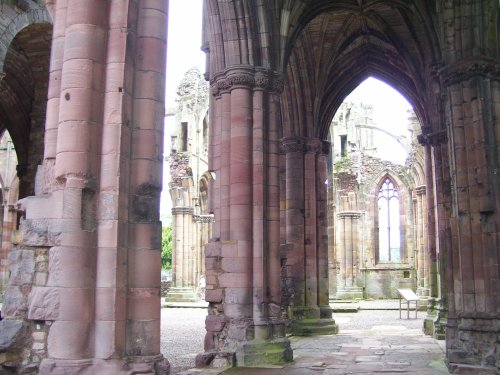 Ruins of Melrose Abbey, Melrose, Borders, Scotland.