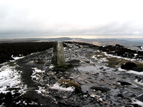 Northern end trig on Stanage Edge, Hathersage, Derbyshire.