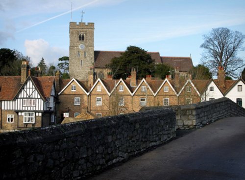 Aylesford Church from the old bridge. Kent