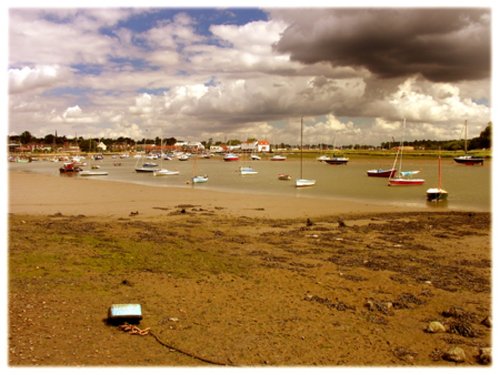 Looking along the Deben towards Woodbridge Tide Mill in Suffolk.