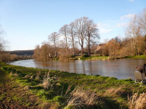 The River Ouse north of the Pells in Lewes, East Sussex.