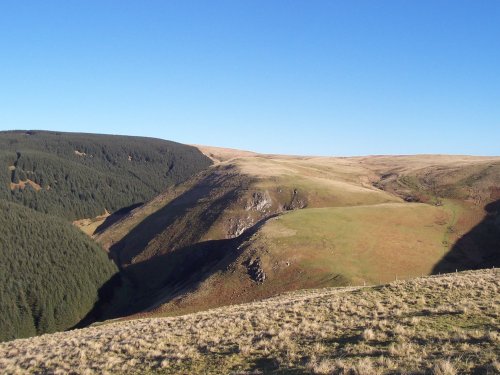 Ravens Crag and the Allerhope Burn, The Cheviot Hills, Northumberland.