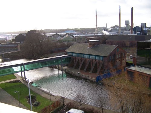 Old building adjoining Pilkingtons Glass Museum. Canal side. St Helens, Merseyside.