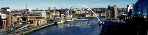 From the Tyne Bridge with view of the Millennium Bridge, Newcastle upon Tyne, February 2007.