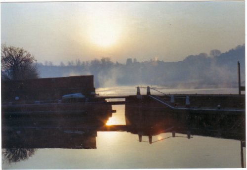 The lock at Beeston Marina, Beeston, Nottinghamshire. (Taken Dec 1982)