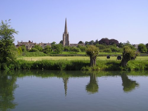 The River Thames at Lechlade, Gloucestershire, looking towards St Lawrence's Church