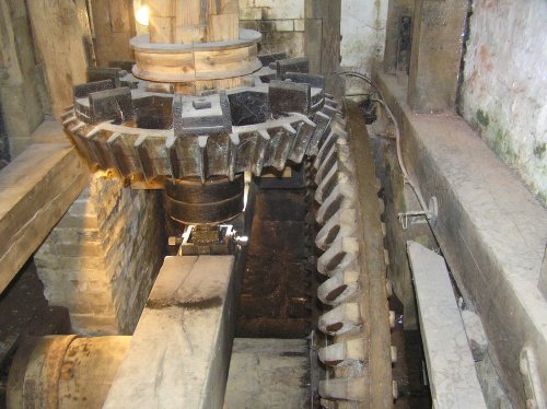 Water mill machinery at Batemans, Rudyard Kipling's home in Burwash, East Sussex.