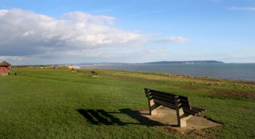 Looking towards the Isle of Wight, from Barton on Sea, Hampshire