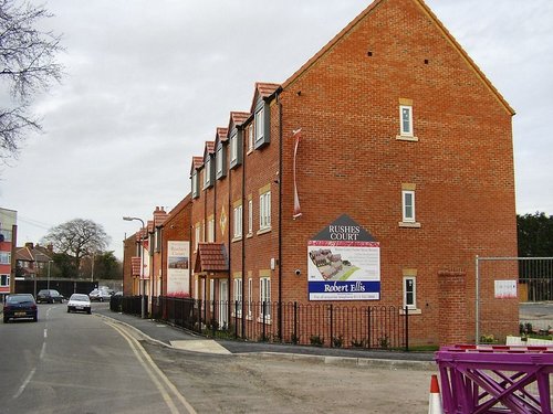 The new Rushes Court development on Nether Street, Beeston, Nottinghamshire.