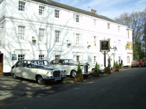 Wetheral, Cumbria. The Crown Hotel, on a gorgeous, sunny spring afternoon.