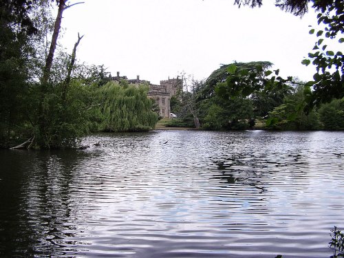 View of Elvaston Castle, Derbyshire from the lake.