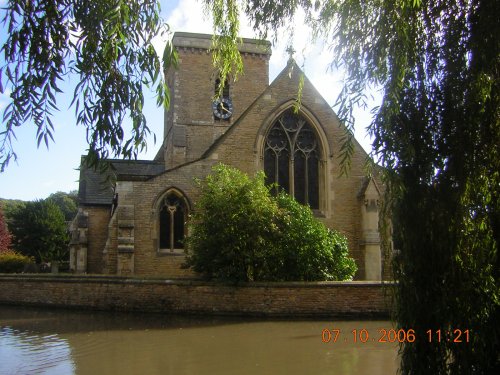 St Mary's church, Welton, East Yorkshire, from the pond area of the car park