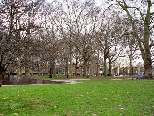 Green Park, at Buckingham Palace.