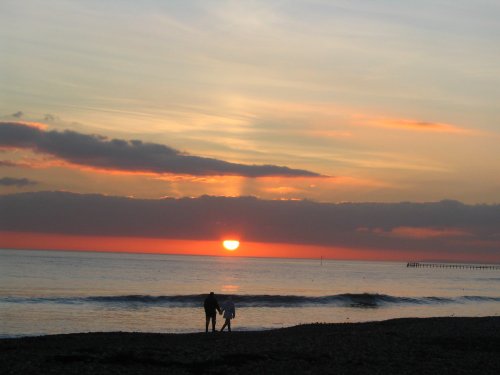 Littlehampton Beach, sunset Nov 2006