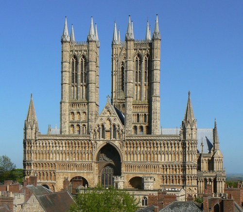A lovely sunny day at Lincoln, and another famous view of the wonderful cathedral