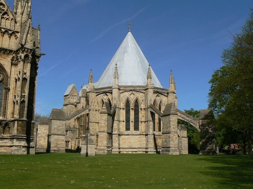 A lovely sunny day at Lincoln, and a view of The Chapter House of  the wonderful cathedral