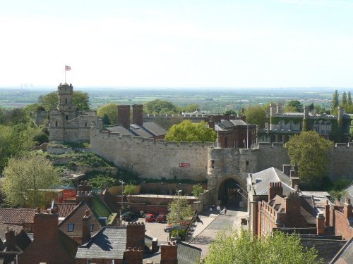 View of Lincoln castle from the cathedral.