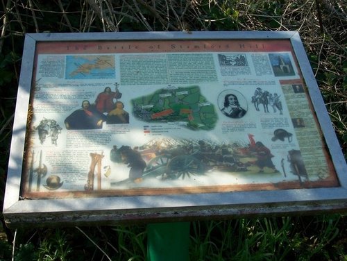 Sign on battlefield site Stratton, Cornwall, England