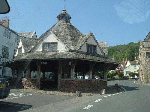 The old Yarn Market in the medieval village of Dunster in Somerset.