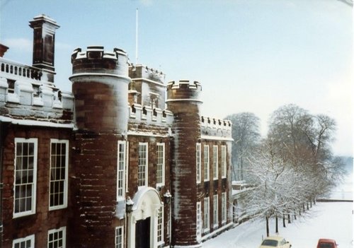Knowsley Hall, Knowsley, the oldest surviving wing built in 1435.