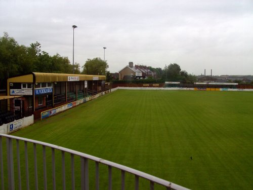 Worksop Football ground taken from the club bar area. Worksop in Nottinghamshire