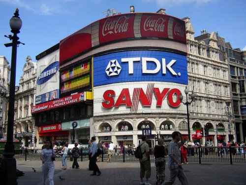 Neon signs of Piccadilly Circus, London